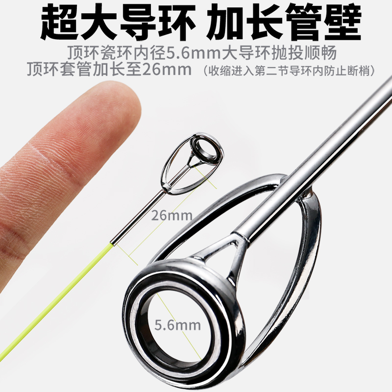 极速进口短节小j矶竿矶钓竿灵敏软尾超轻超硬手海两用海竿大导环