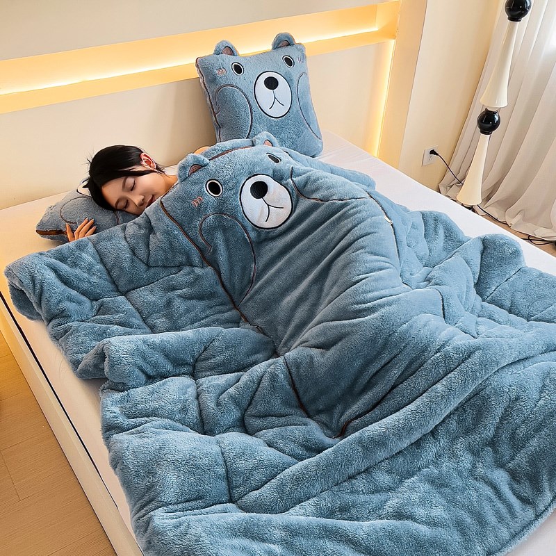 极速北极绒 抱枕被子两用冬天y加厚沙发靠枕午睡毯子二合一车用枕