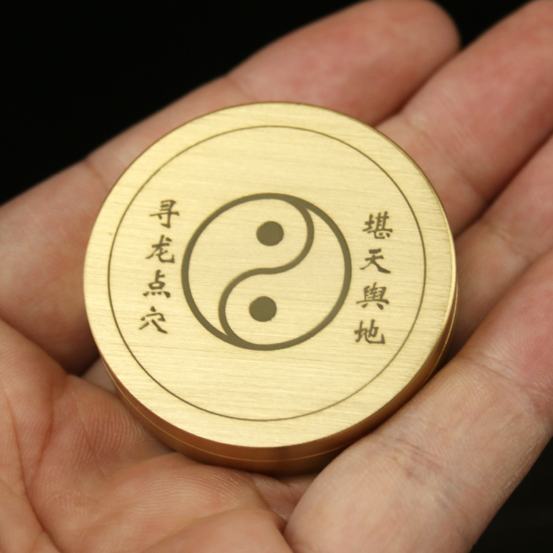 极速口袋纯铜小i罗盘风水盘高精度指南针初学者随身携带袖珍二寸