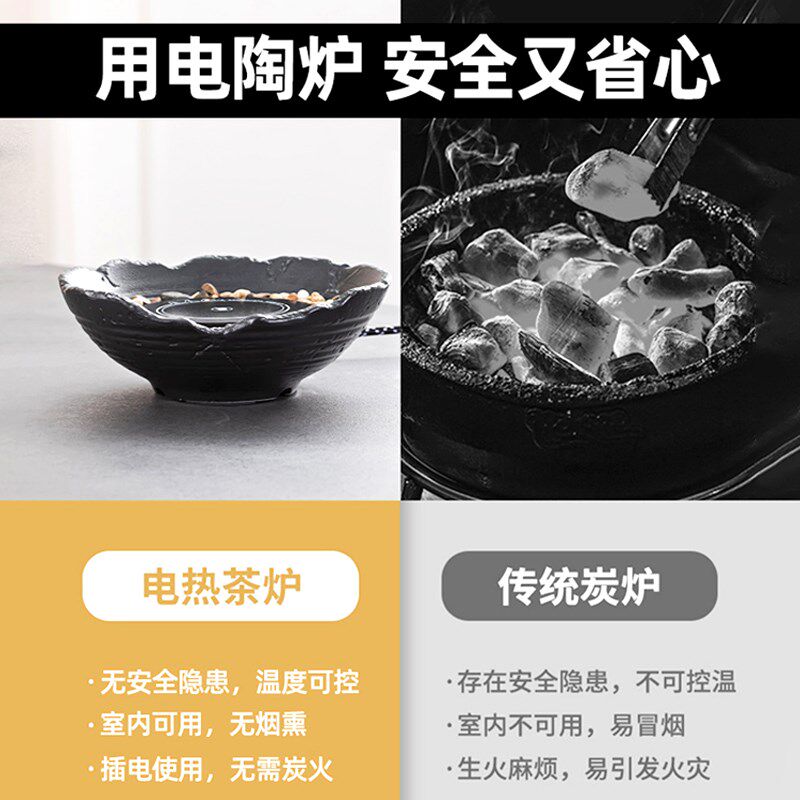 新品2025新款围炉煮茶家用室内电烧烤炉K全套无烟小型家庭冬天取