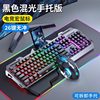 Silver black mixed light single keyboard+gaming mouse [hand support version]