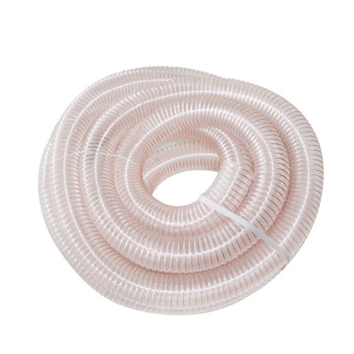 东莞工厂柔软pu钢丝软管通风收缩集尘波纹0.63PU聚氨酯波纹管透明