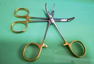 持针剪钳 硬质合金持针钳 金柄剪钳 弯头持针器带锯齿剪多功能钳