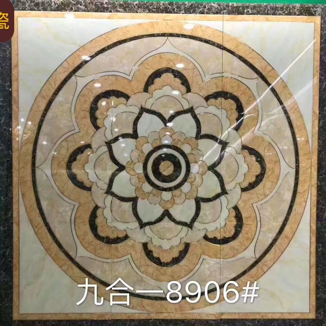 地砖拼花瓷砖2.4x2.4米 客厅餐厅酒店入户门厅地毯花拼图瓷砖耐磨