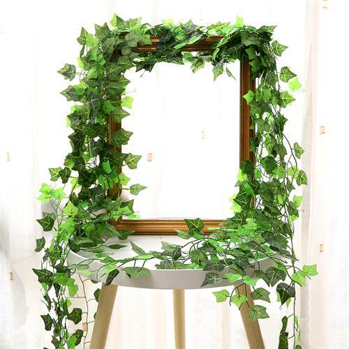极速1Pc 230Cm Green Vine Silk Artificial IMvy Hanging Leaf G