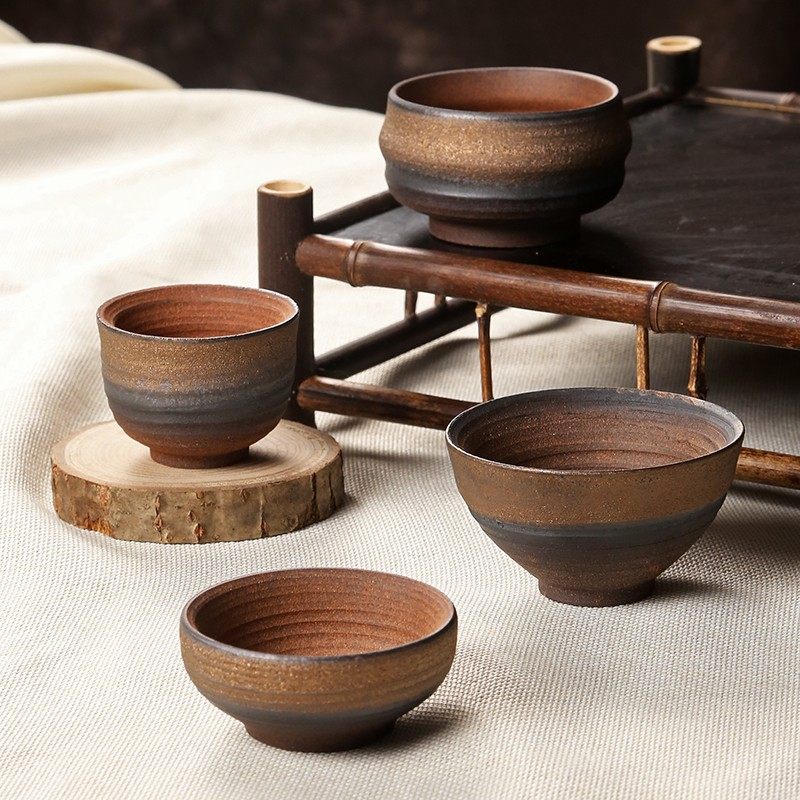 极速粗陶c小茶杯品茗杯 功夫茶具柴烧日本主人杯盏碗 复古单斗笠,餐饮具,茶杯,淘宝优惠券,粉丝福利购,淘宝优惠卷