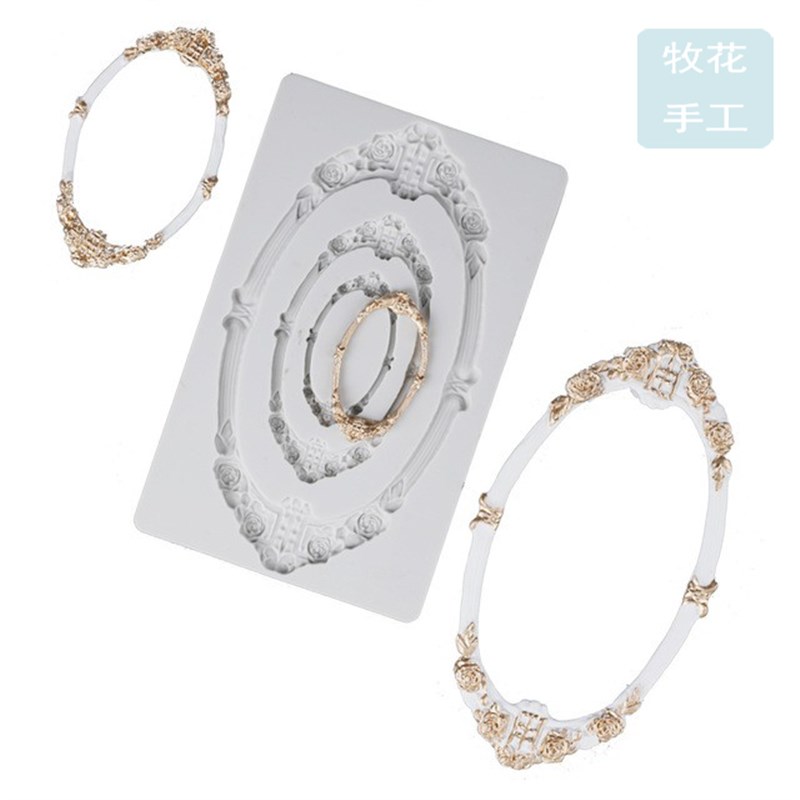 极速翻糖蛋糕烘焙模具 欧式复古花纹硅胶模具巧P克力烘焙工具 石