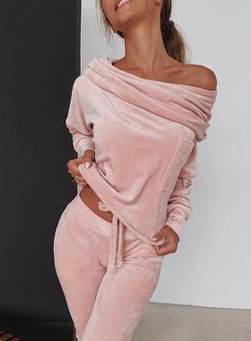 极速Sweatshirt Women 2 pieces Set Tracksuit Autumn OneZ shou