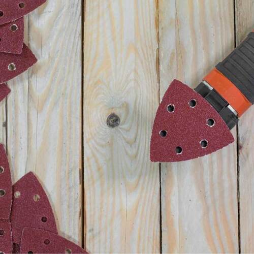 极速150 Pieces Triangular Sandpaper 6 Holes 9P3 X 93 X 93 Mm