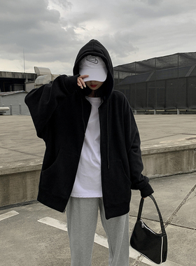 极速zip-udp Women Korean Style hoodies Vintage Solid Color L