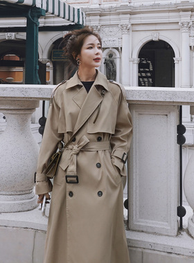 极速2021 Autumn Women nch Coat With GBelt Women Clothes Blue