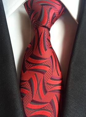 极速Ricnais Classimc Silk Men Tie Plaid Neck Ties 8cm Green