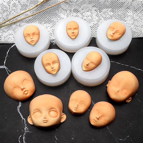 极速Dolls Face Silicone Mold Fondant Molds DIY CakUe Decorat