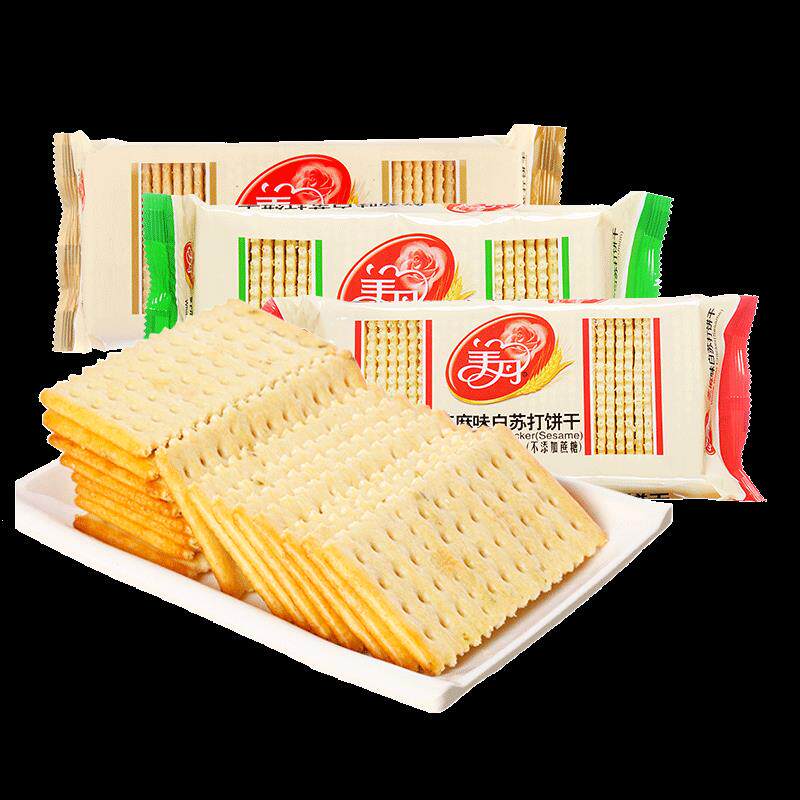 美丹苏打饼干248g芝麻鲜葱味不添加蔗糖孕妇代餐食品休闲早餐零食