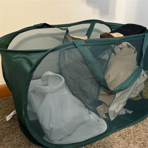 家用可折叠脏衣篮手提式玩具收纳筐省空间多功能便携式网格洗衣篮