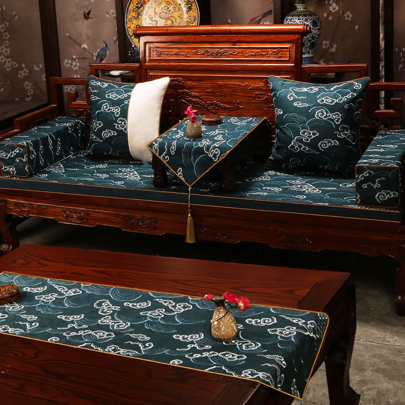 中式红木沙发f坐垫定制实木海绵垫加硬乳胶椰棕罗汉床垫防滑椅垫