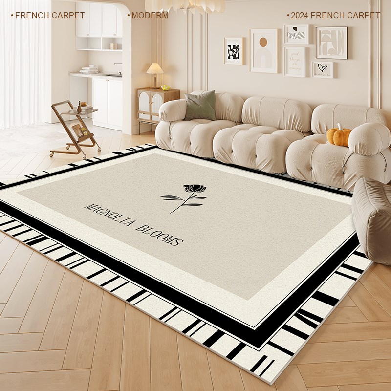 地毯客厅法式复古k高级感奶油风沙发茶几毯子机织绒全铺大面积地