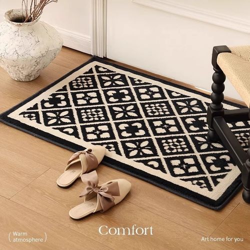 美式复古风入户门地垫进门口防滑高级感脚垫子轻奢玄关耐脏地毯