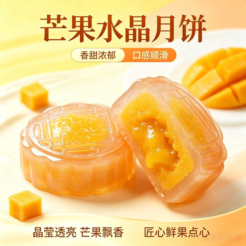 水晶冰皮月饼多口味水果小月饼礼盒批发中秋节送礼团购