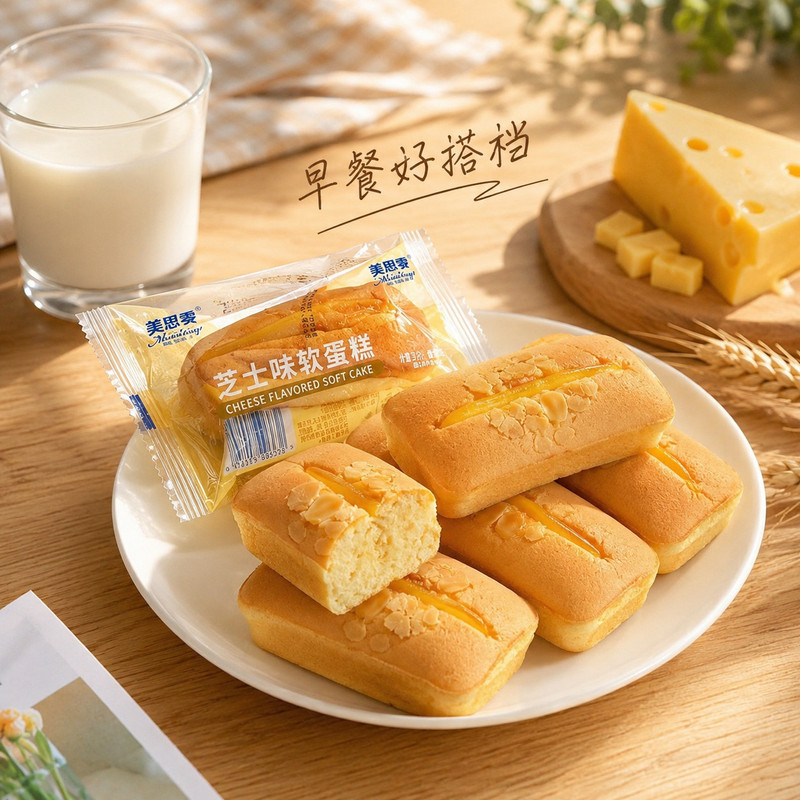 巴旦芝士蛋糕坚果营养鸡蛋糕早餐面包学生休闲零食糕点整箱