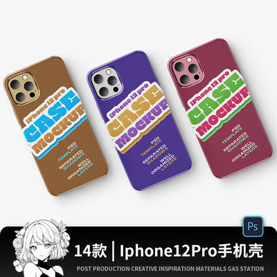 iPhone12Pro手机壳保护套vi图案效果展示文创样机PSD贴图设计素材