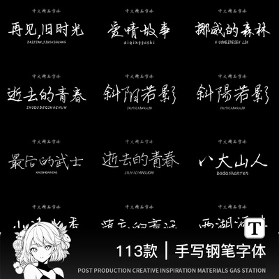 硬笔签名钢笔手写字体MAC电脑Procreate中文字体安装包下载合集ps