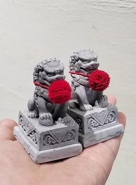 迷你小石狮子镇宅神兽摆件