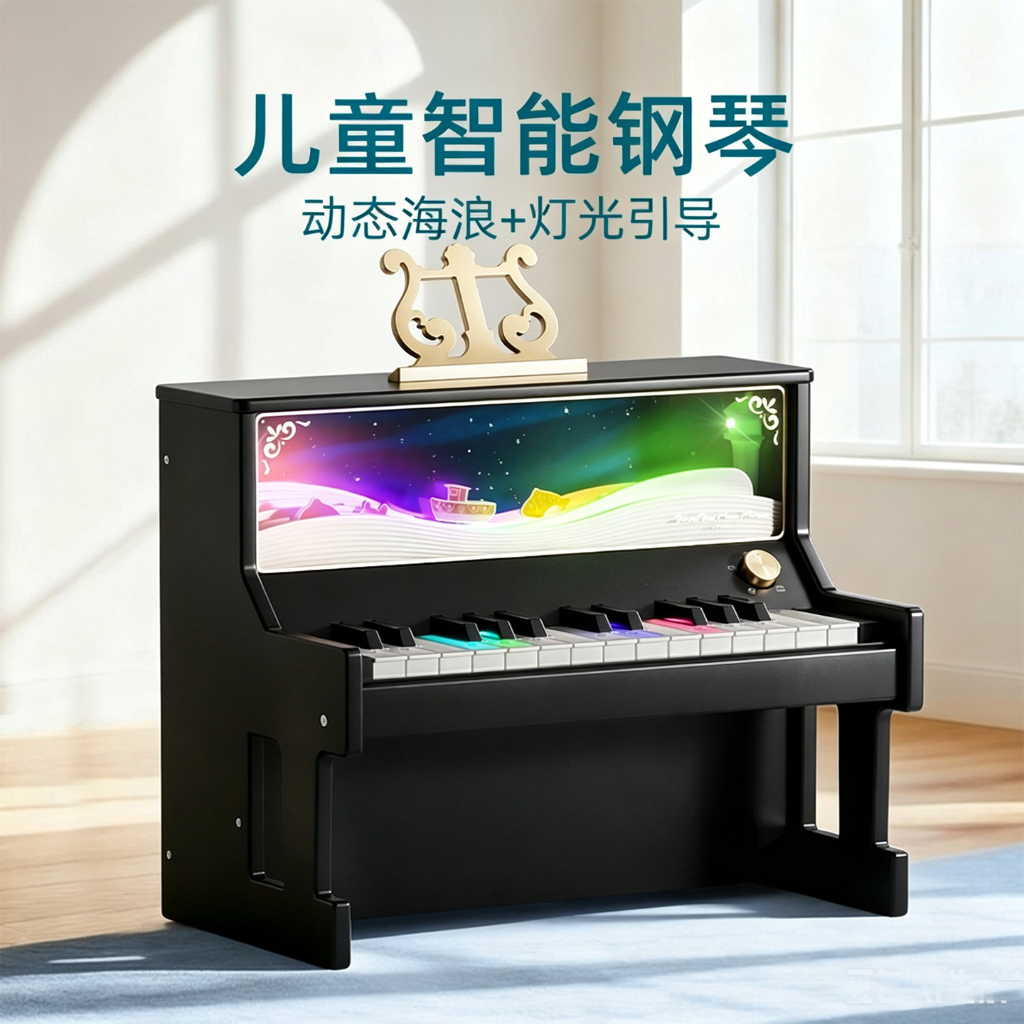 【智能流光感】木质电子琴