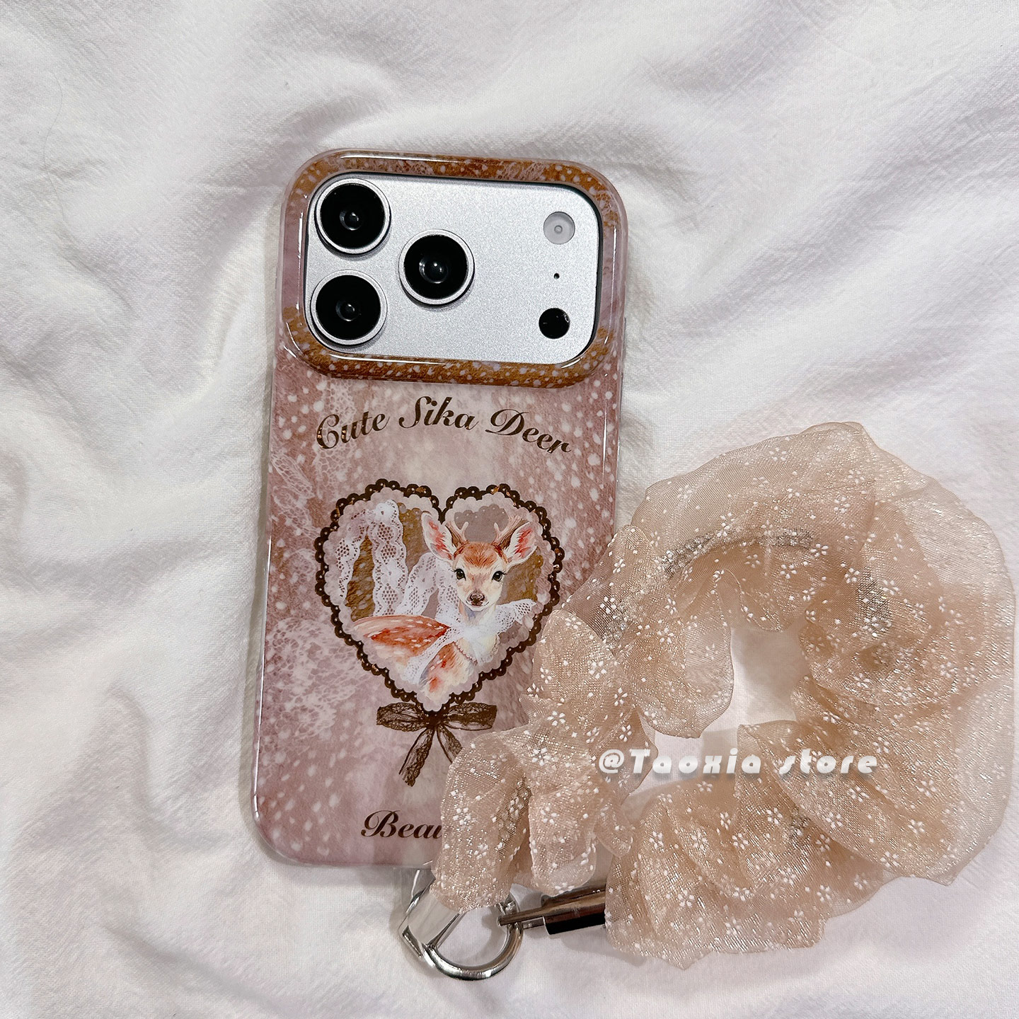 ins秋季美拉德风梅花鹿适用苹果17手机壳iphone17promax保护套16Pro硅胶15高级感新款硅胶防摔全包手腕带女软