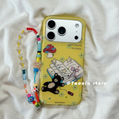 硅胶防摔创意全包带链条挂绳女款 趣味小熊卡通适用苹果17手机壳iPhone16promax保护壳15高级感13 14新款 软ins