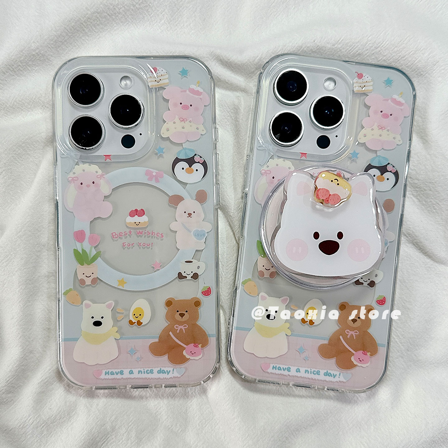 可爱蛋糕西高地磁吸支架适用苹果16手机壳iphone15promax高级感13/14韩硅胶16pro保护套新款防摔全包边女软壳