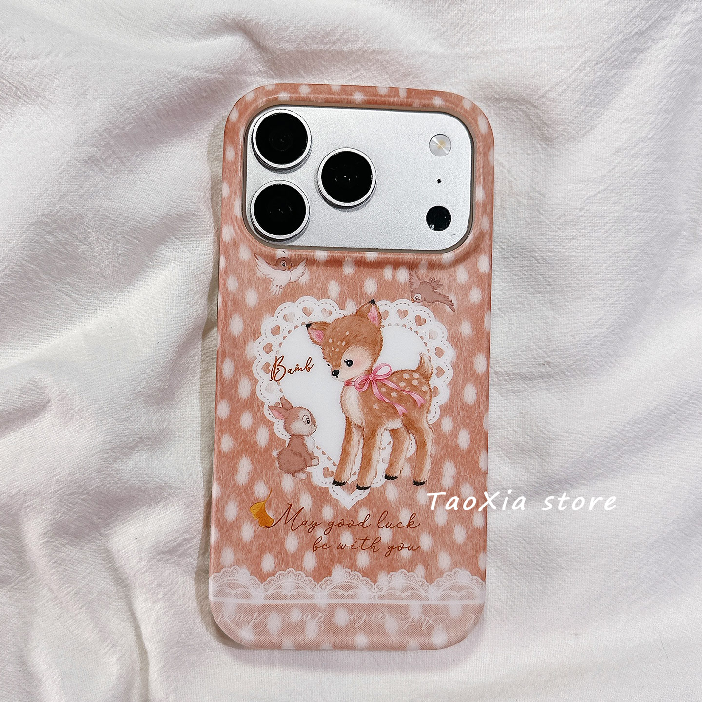 ins韩系少女可爱梅花鹿适用苹果17手机壳iPhone16promax保护壳17Pro高级感15新款硅胶防摔创意全包秋冬女款软