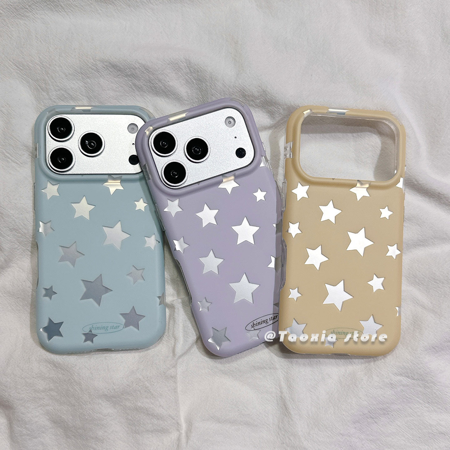适用于iPhone简约磨砂星星手机壳