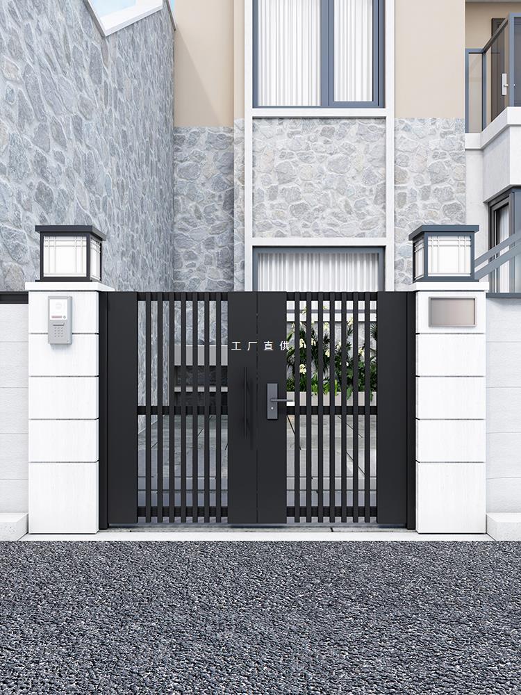 农村自建房大门铝合金庭院门户外铁门别墅院子不锈钢铝艺入花园门