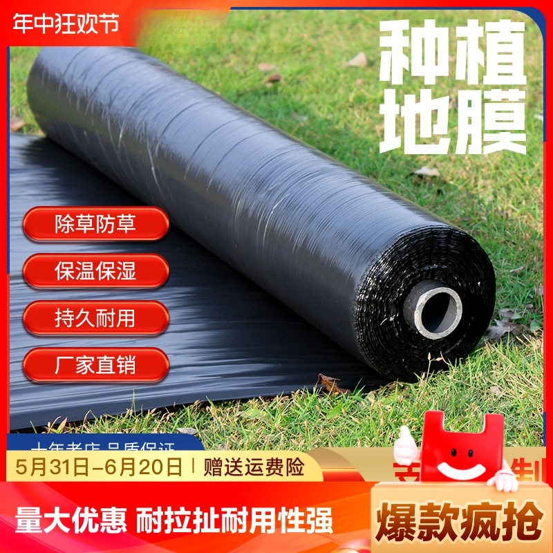 除草草莓专用农用地膜保湿大棚米防虫保温膜种植新料膜加厚黑色1