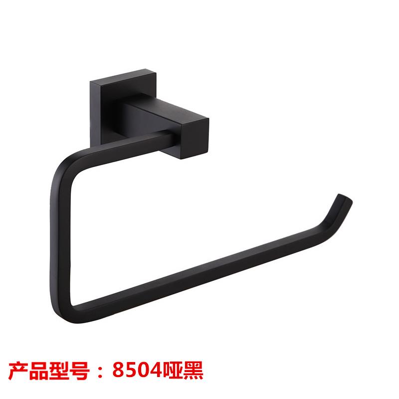 黑色铜毛巾环黑色方形简约毛巾环毛巾杆畅销产品