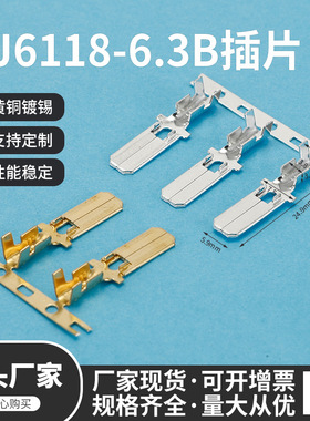 DJ6118-6.3B横带 插片铜 DJ626-6.3B 6.3插片 6.3平板插簧