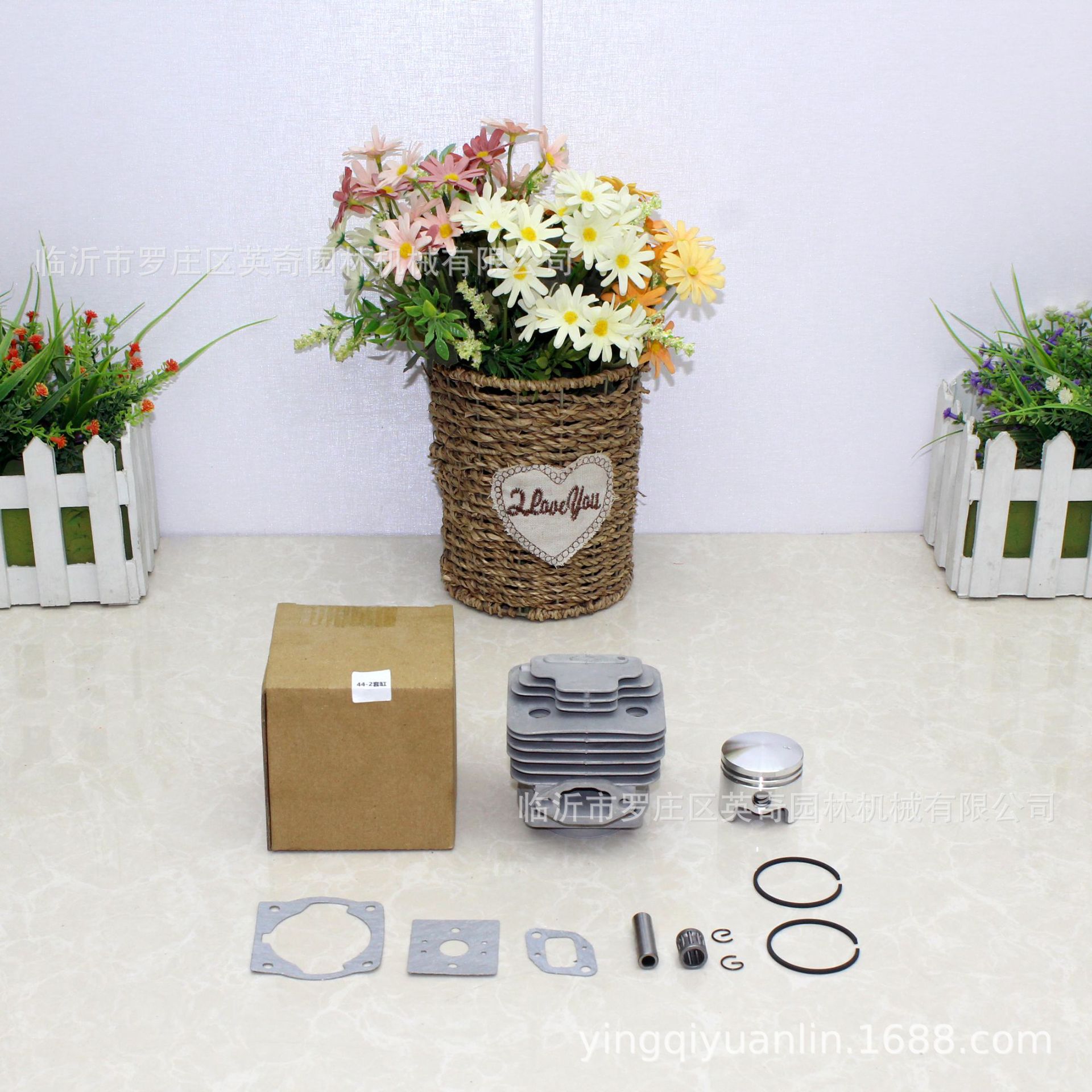 KJ 44-2套缸52cc割灌机套缸总成缸体活塞销挡环滚针活塞环