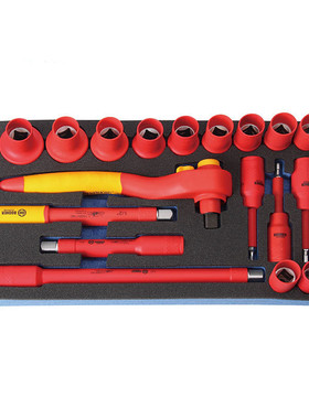 Booher宝合工具22件12.5mm系列VDE绝缘套筒组套工具套装0200655