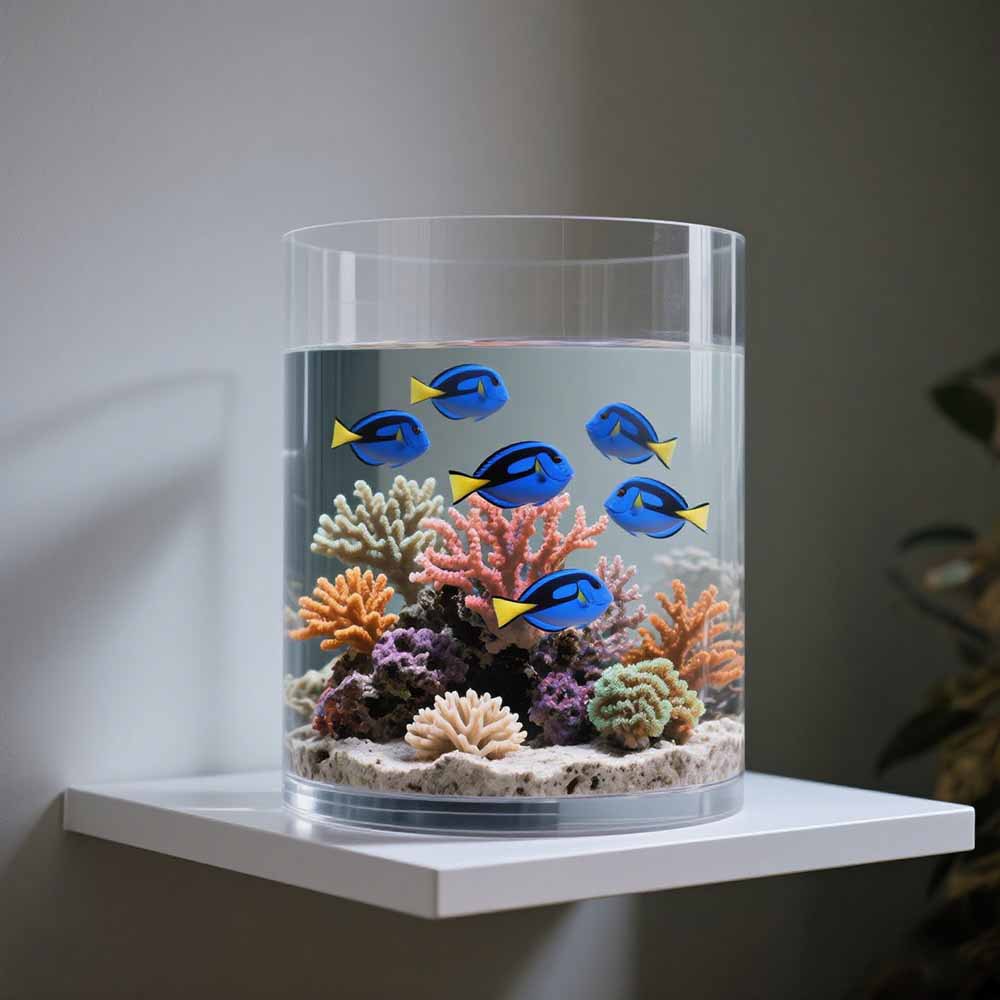 加厚圆柱亚克力水族箱承重强易清洁防漏观赏中小型有机玻璃鱼缸盒