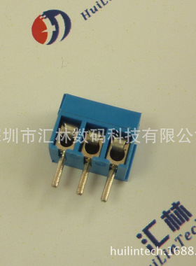 深圳汇林WF131-3.5mmPCB直插式带测试孔端子黑色/蓝色-固定式端子