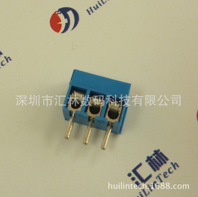 深圳汇林WF131-3.5mmPCB直插式带测试孔端子黑色/蓝色-固定式端子