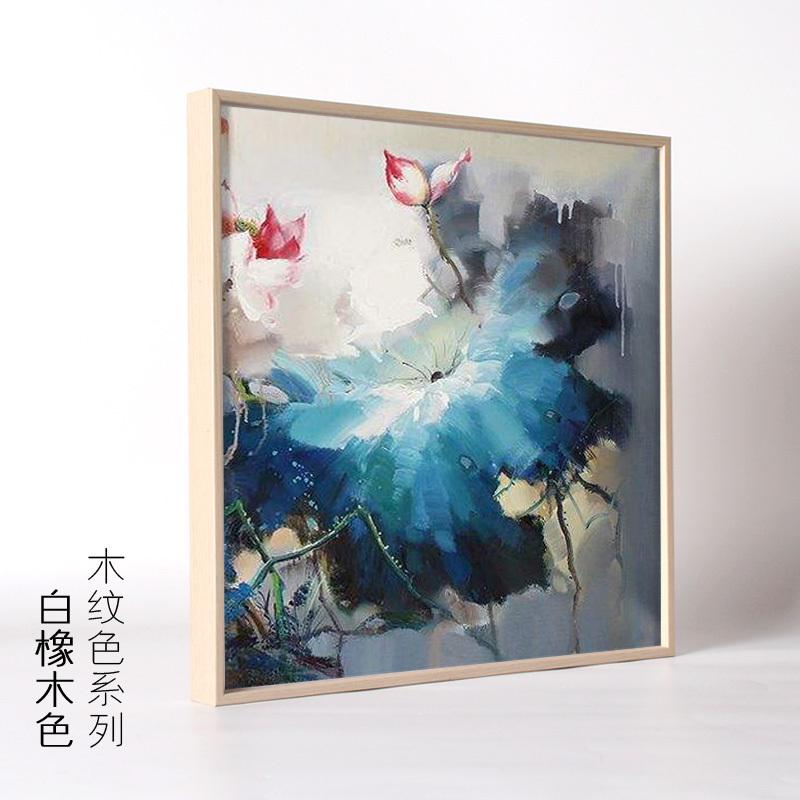 国画装裱画框中式书法字画裱画框铝合金木纹贴皮相框挂墙外框定