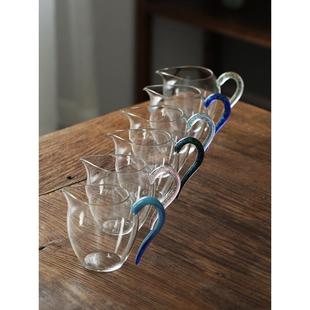 耐热玻璃晶彩高硼硅公道杯功夫茶具配件茶海家用单个公杯匀杯防烫