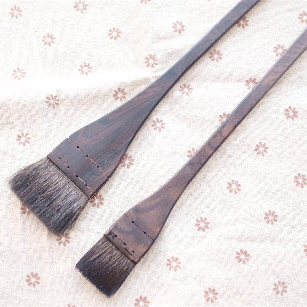 兰亭笔庄手工制作灰鼠毛平头画笔排刷水彩画风景背景晕染上色毛笔