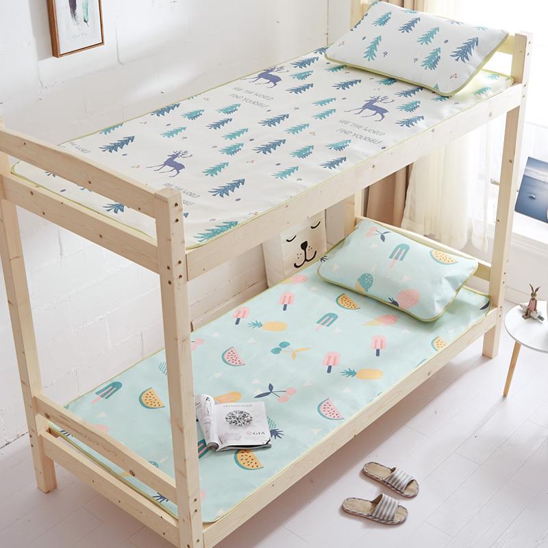 学生宿舍凉席单人床可折叠上下铺卡通冰丝席0.9m夏季席子0.8m1.2