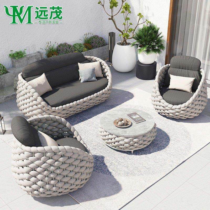 北欧户外藤编小沙发别墅花园露台休闲沙发椅室外家具三人藤沙发,住宅家具,户外沙发,淘宝优惠券,粉丝福利购,淘宝优惠卷