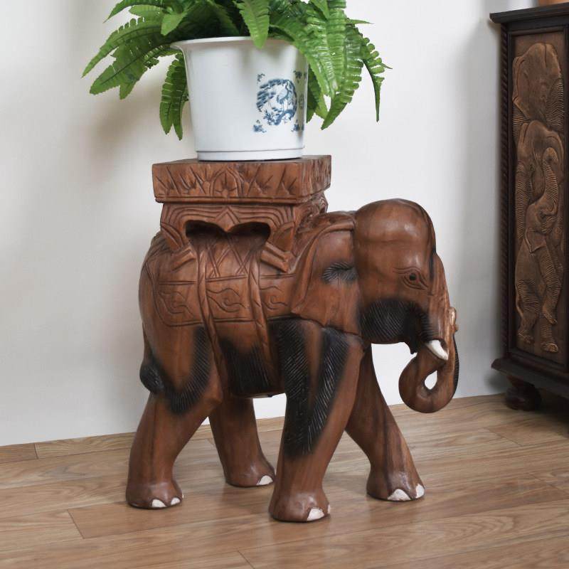 实木花架中式家用客厅花几室内置物架盆景架子大象矮凳复古茶几凳,住宅家具,根雕花架,淘宝优惠券,粉丝福利购,淘宝优惠卷