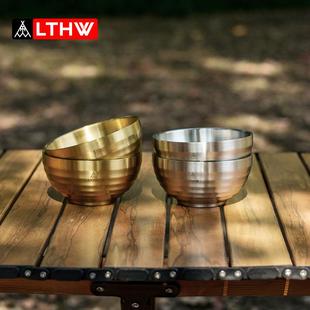 餐具户外便携露营餐碗不锈钢碗304坚固耐用双层家用饭碗 LTHW旅腾