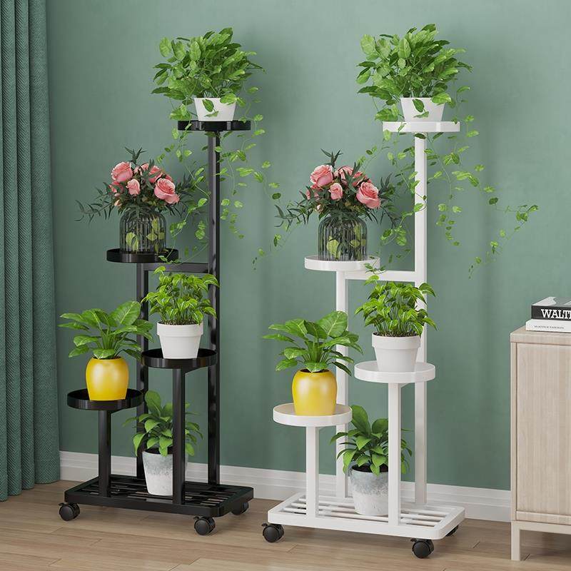 花架子客厅落地式可移动阳台花架置物架铁艺多层植物摆放架花盆架